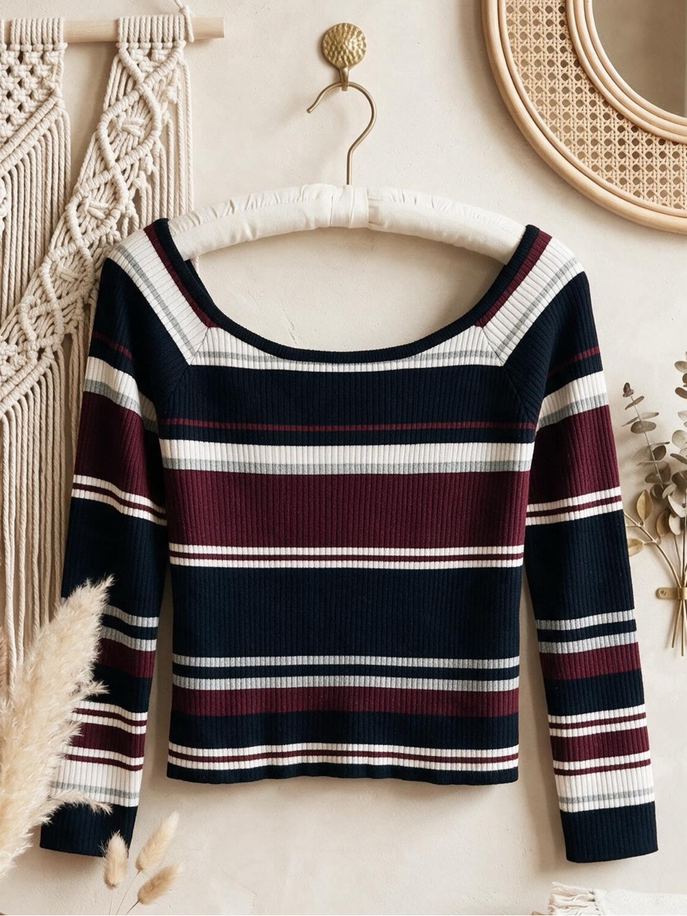 L.A. Hearts Striped Sweater/Long Sleeve Top